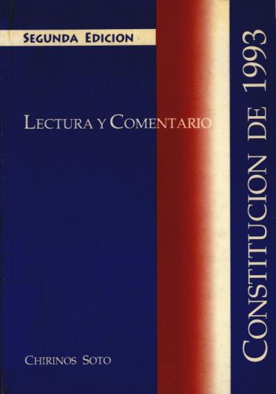 CONSTITUCIÓN DE 1993 LECTURA Y COMENTARIO - SEGUNDA EDICIÓN'] ?>